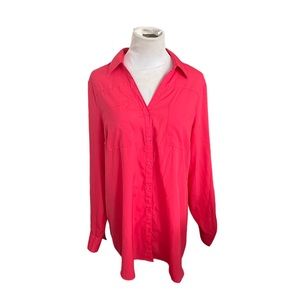 Motherhood Maternity Coral Dress Shirt Size Large